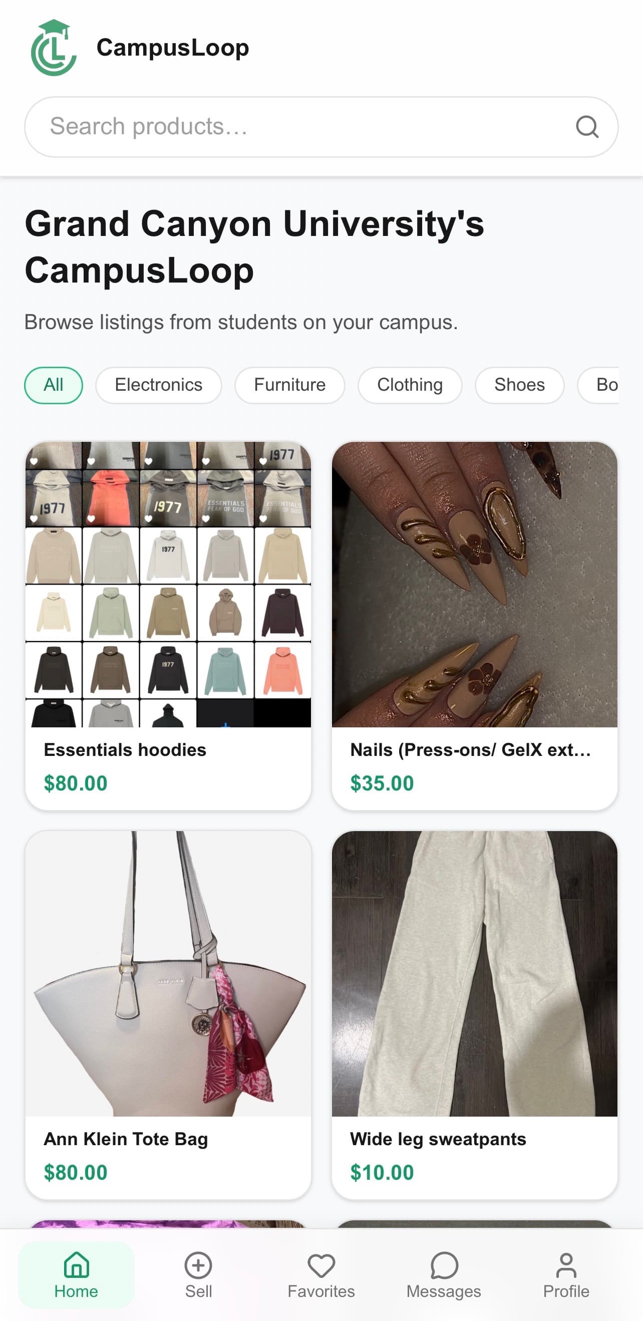 CampusLoop marketplace preview